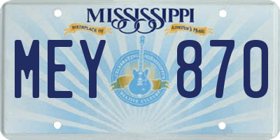 MS license plate MEY870