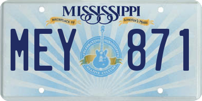 MS license plate MEY871