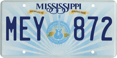 MS license plate MEY872