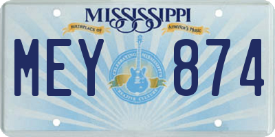 MS license plate MEY874