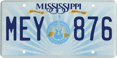 MS license plate MEY876