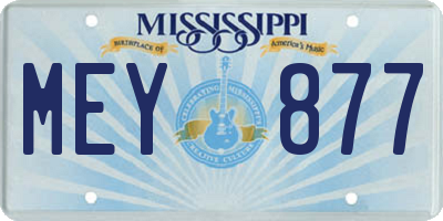 MS license plate MEY877