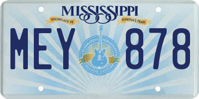 MS license plate MEY878