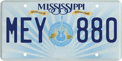 MS license plate MEY880