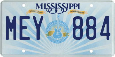 MS license plate MEY884