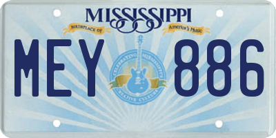MS license plate MEY886