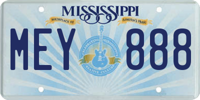 MS license plate MEY888