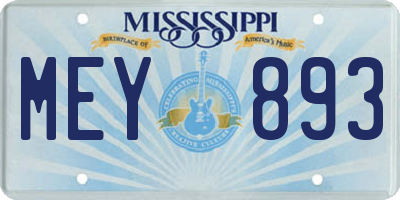 MS license plate MEY893