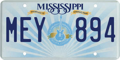 MS license plate MEY894