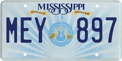 MS license plate MEY897