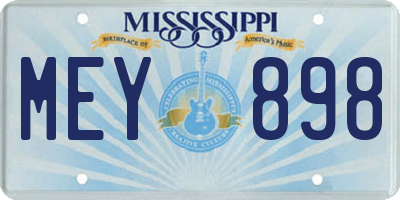 MS license plate MEY898