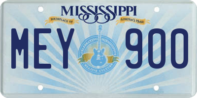 MS license plate MEY900