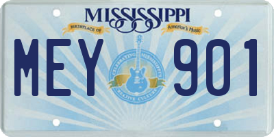MS license plate MEY901