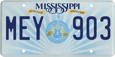 MS license plate MEY903