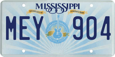 MS license plate MEY904