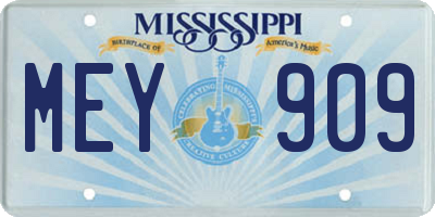 MS license plate MEY909