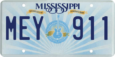 MS license plate MEY911