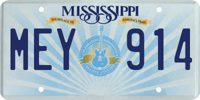 MS license plate MEY914