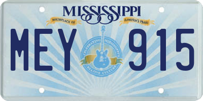 MS license plate MEY915
