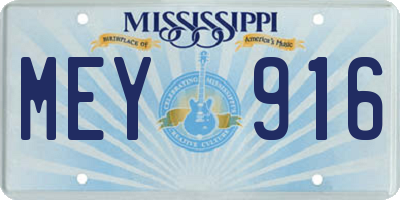 MS license plate MEY916