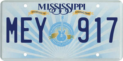 MS license plate MEY917