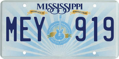 MS license plate MEY919