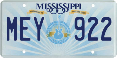 MS license plate MEY922