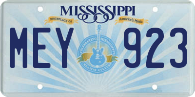 MS license plate MEY923