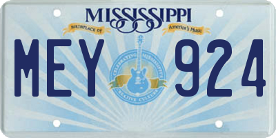 MS license plate MEY924