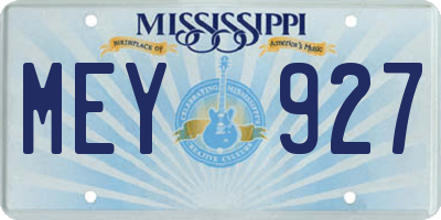 MS license plate MEY927