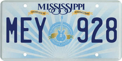 MS license plate MEY928