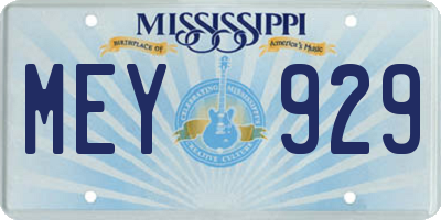 MS license plate MEY929
