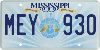 MS license plate MEY930
