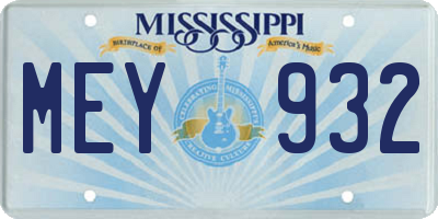 MS license plate MEY932