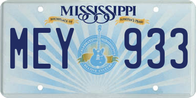 MS license plate MEY933
