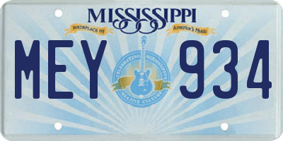 MS license plate MEY934