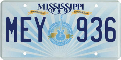 MS license plate MEY936