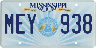 MS license plate MEY938