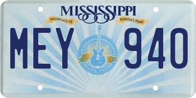 MS license plate MEY940