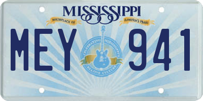 MS license plate MEY941
