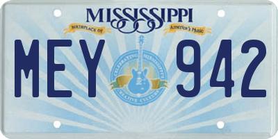 MS license plate MEY942