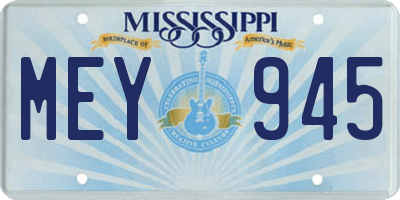 MS license plate MEY945