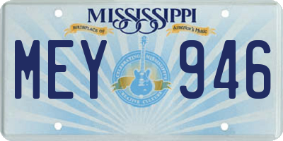 MS license plate MEY946