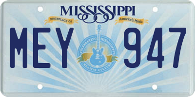 MS license plate MEY947