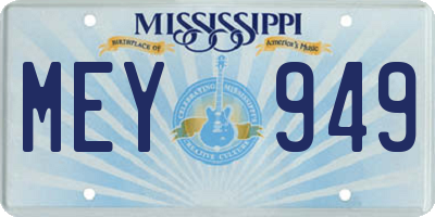 MS license plate MEY949