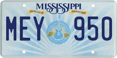 MS license plate MEY950