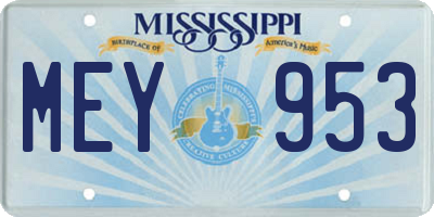MS license plate MEY953