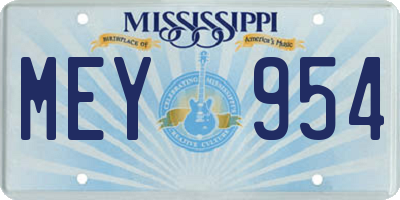 MS license plate MEY954