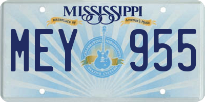 MS license plate MEY955