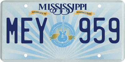 MS license plate MEY959